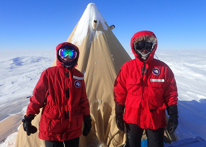 While out in the field, team members lived in tents.