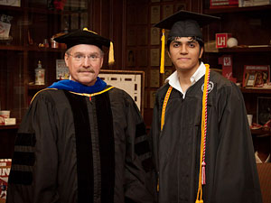 Dean Mark A. Smith and NSM valedictorian, Akshay Golani