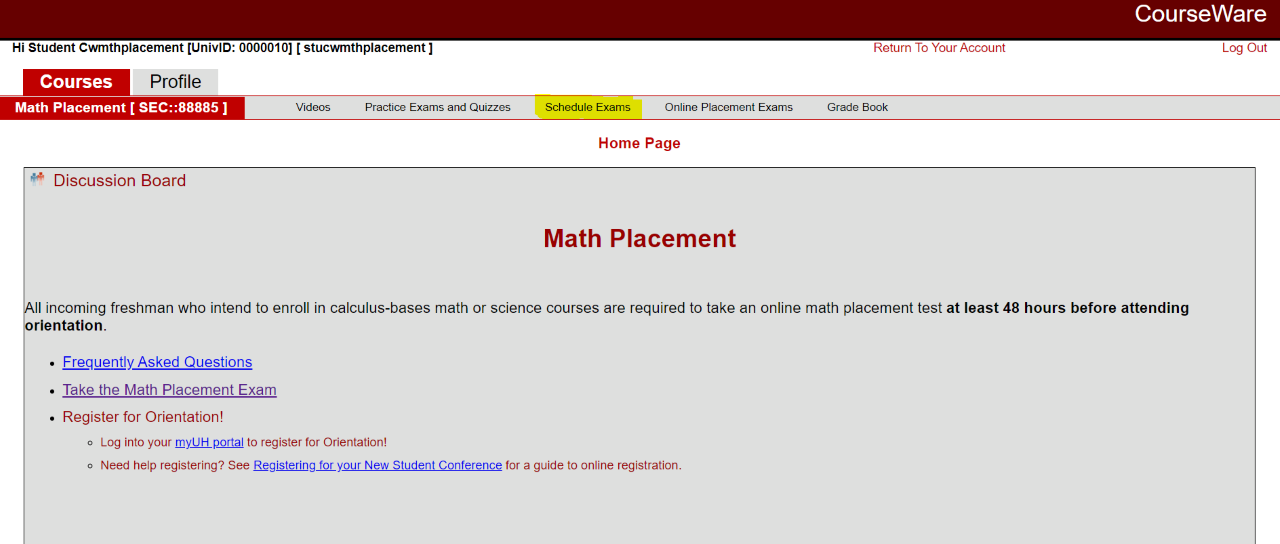 How to login to your account for online entry test 