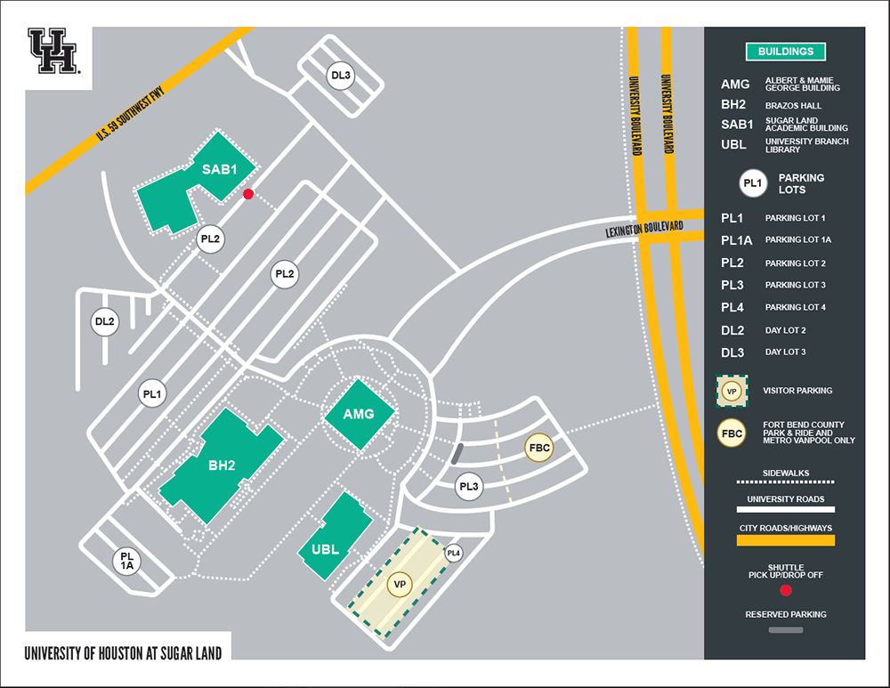 Sugar Land Parking Map University of Houston