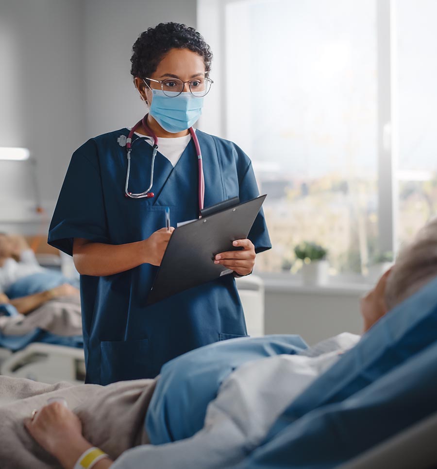 Nurse with elder patient