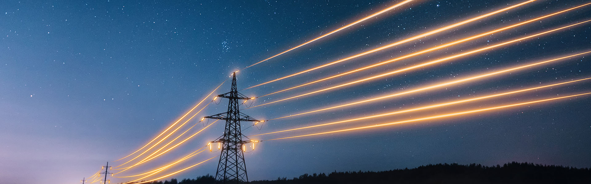 pylon with glowing lines