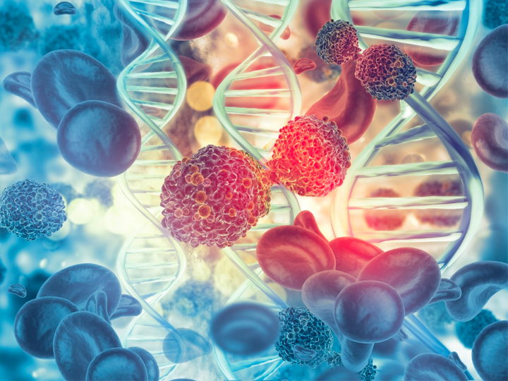 Cancer cells and DNA strands