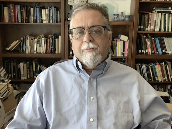 David Mazella in his library