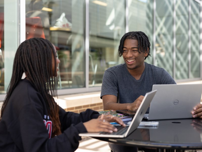 Students working on laptops