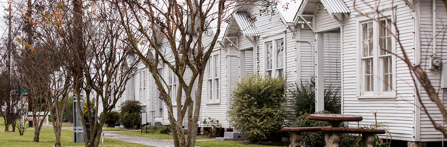 White houses in a row