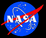 NASA Swoosh-ball logo on black background