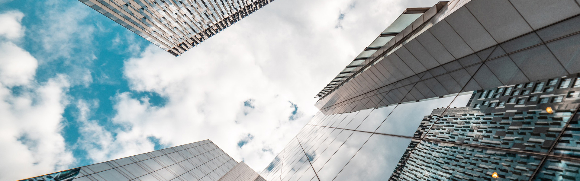 Ground Level View of Skyscrapers