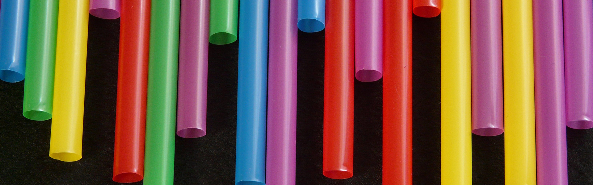 Image of colorful plastic drinking straws