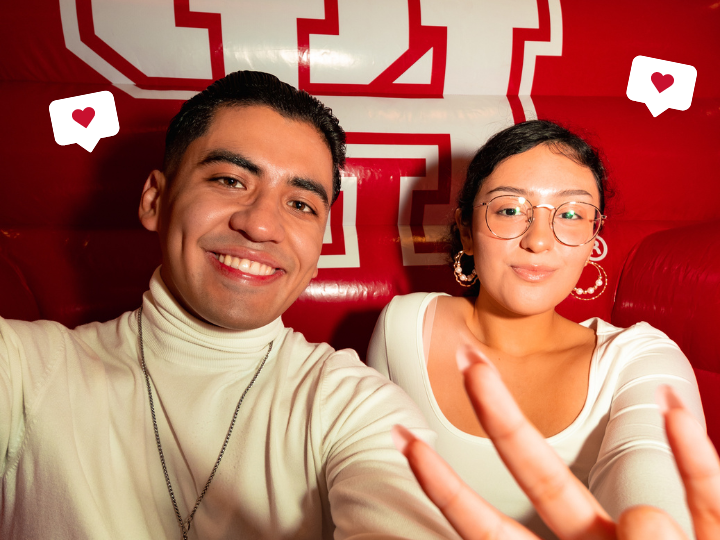 two students taking a selfie